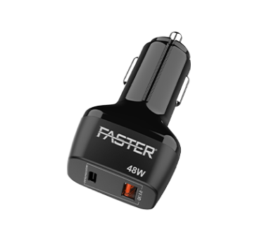 FASTER C7-PD 48W Fast Car Charger PD2.0, PD3.0 & PPS QC 4.0A Supported