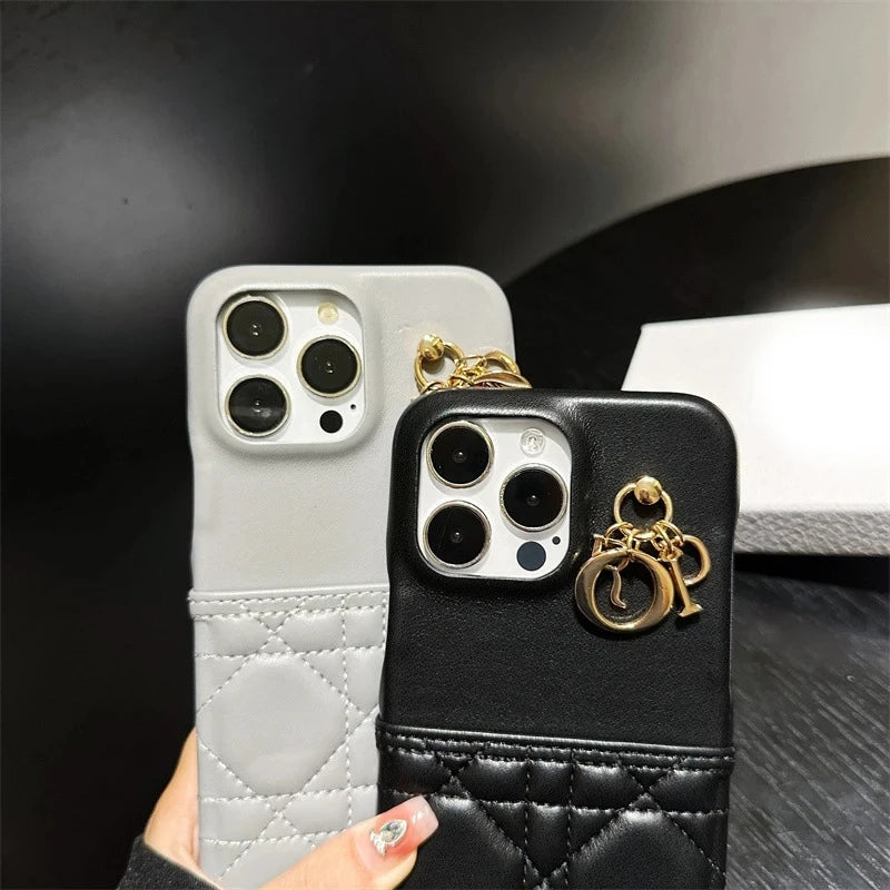 Premium Leather Phone Case with Built-in Visa Card Pocket for iPhone