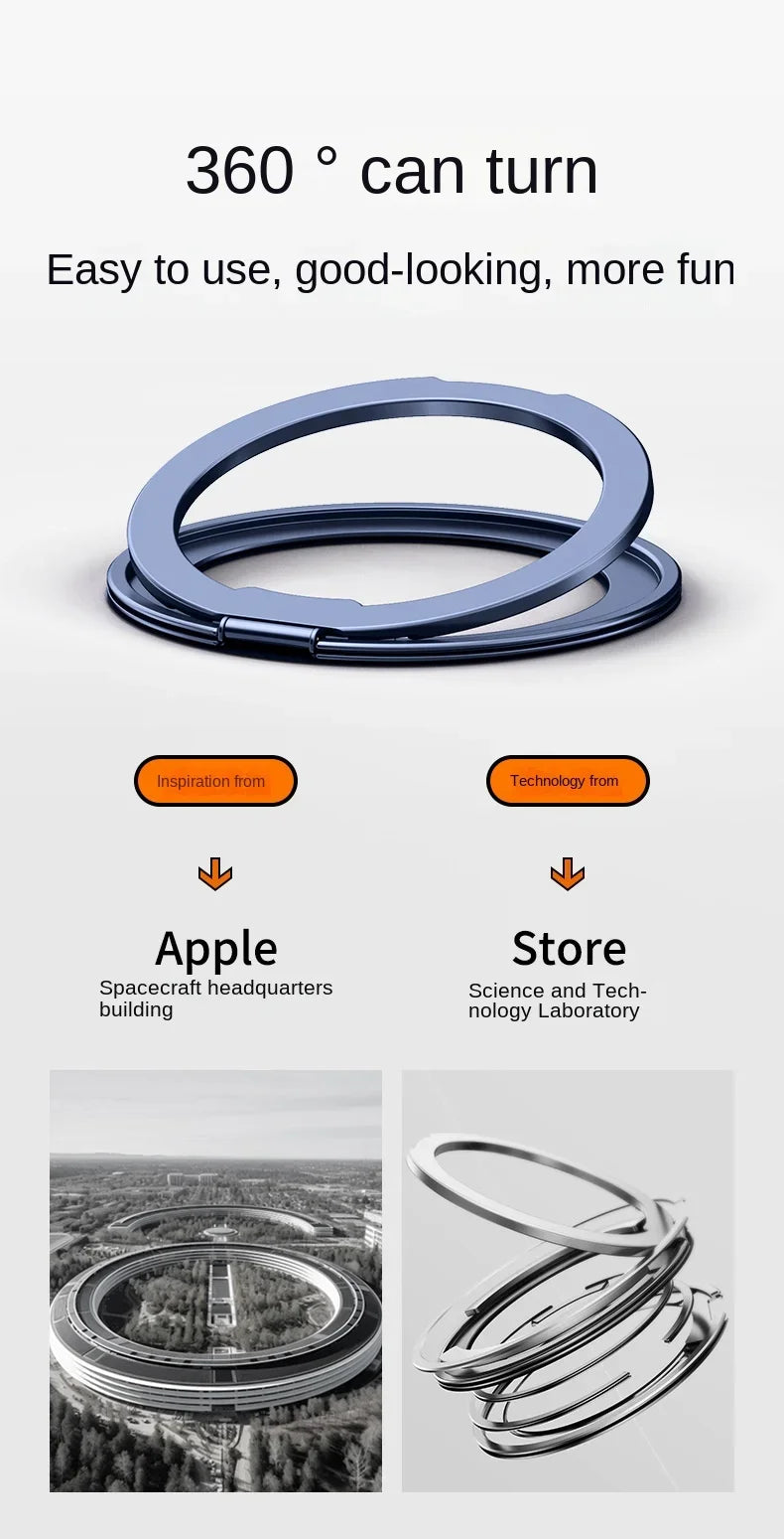 360° Rotating Phone Case for iPhone - Magsafe Ring Holder, Elegant Matte Cover