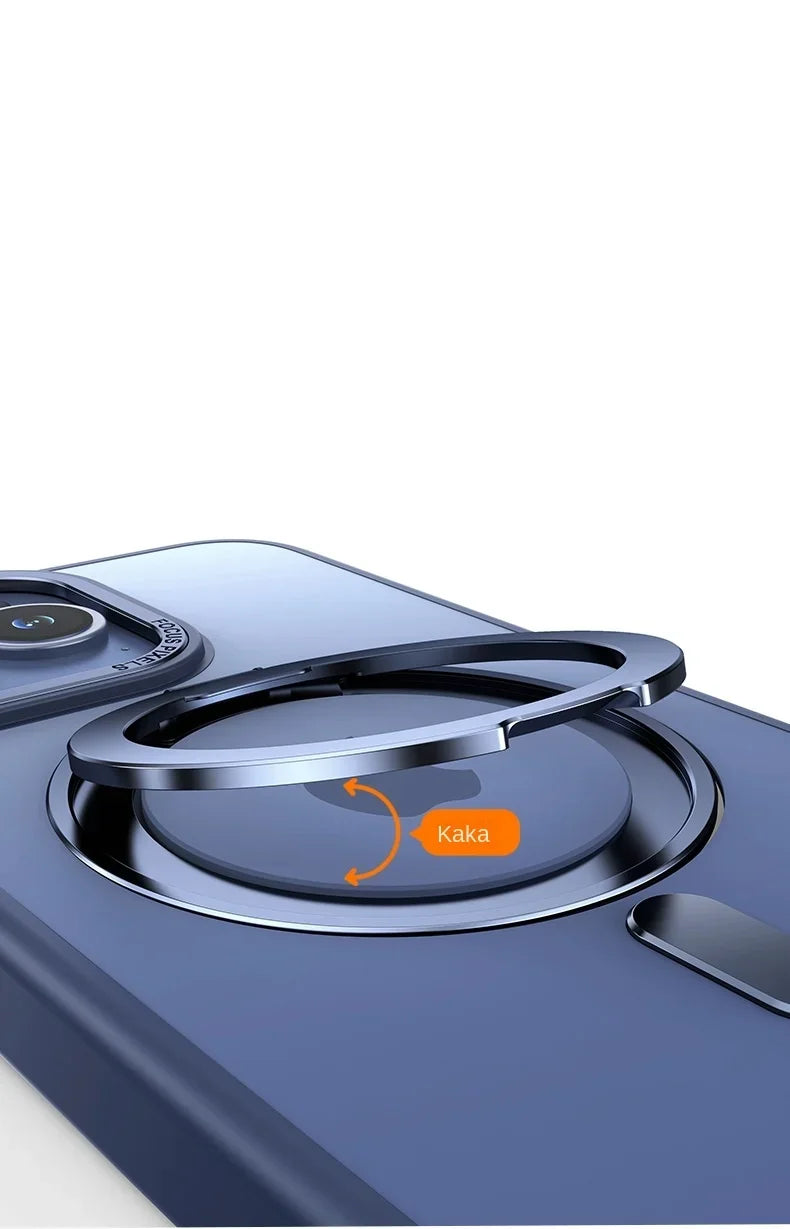 360° Rotating Phone Case for iPhone - Magsafe Ring Holder, Elegant Matte Cover