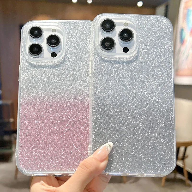 Soft Transparent TPU with Glitter Sequins Phone Case for IPhone