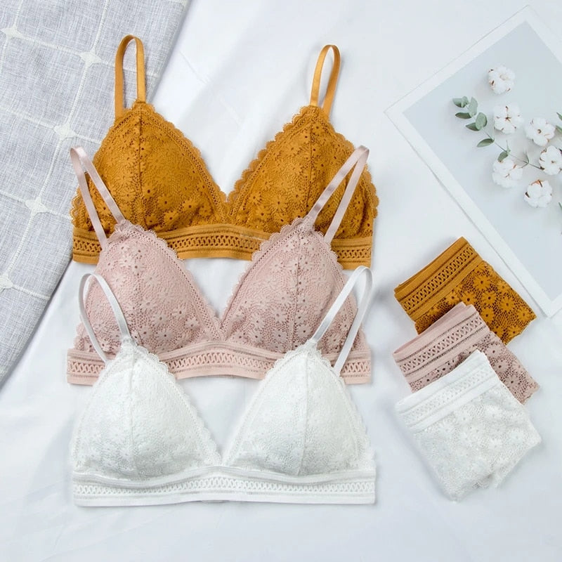 Sexy Women's Lace Bra Sets with Seamless Underwear, Backless Vest, and Padded Bralette. Discover Ultrathin Bra & Brief Sets for Female Intimates