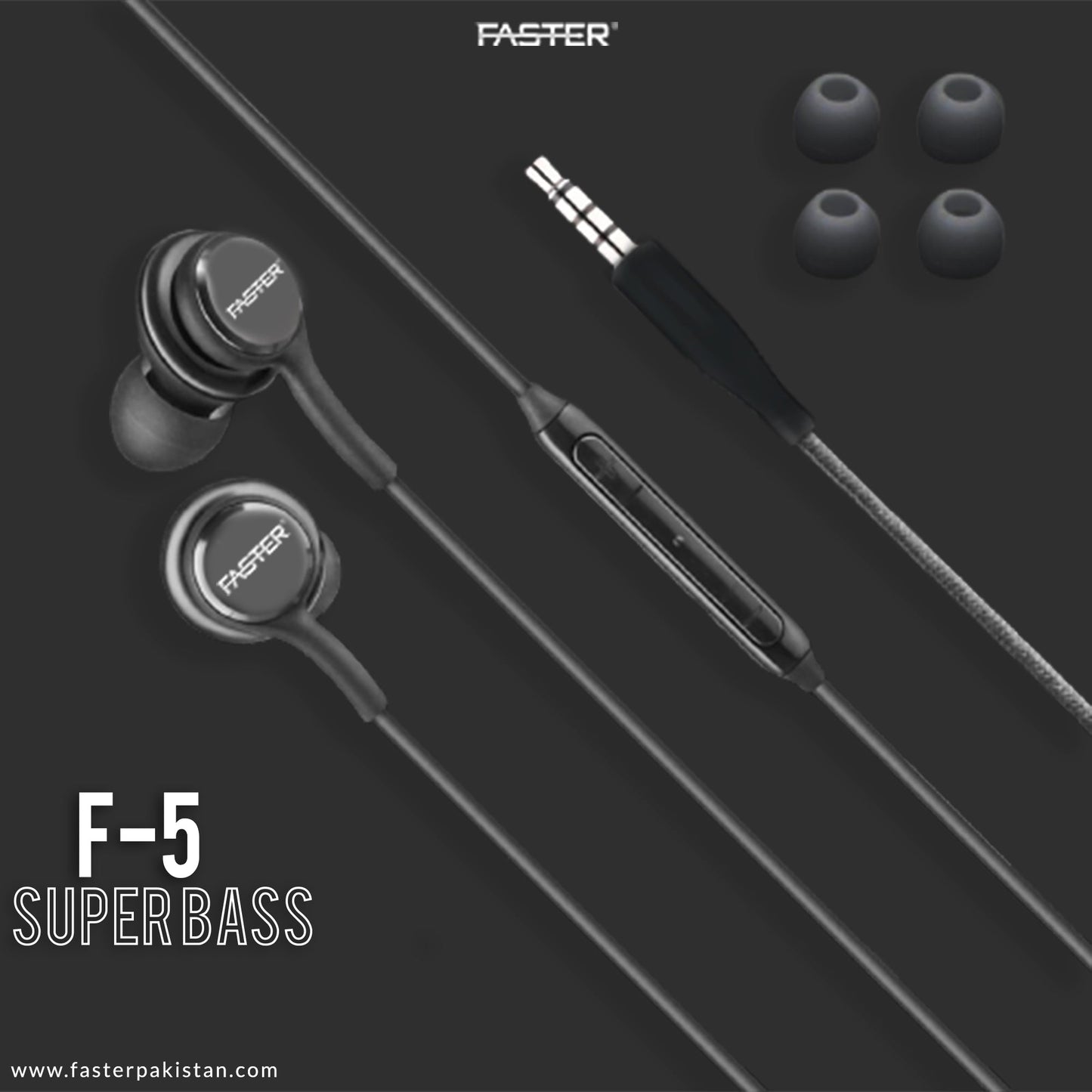 Powerful Bass, Premium Sound: FASTER F5 Super Bass Earphones