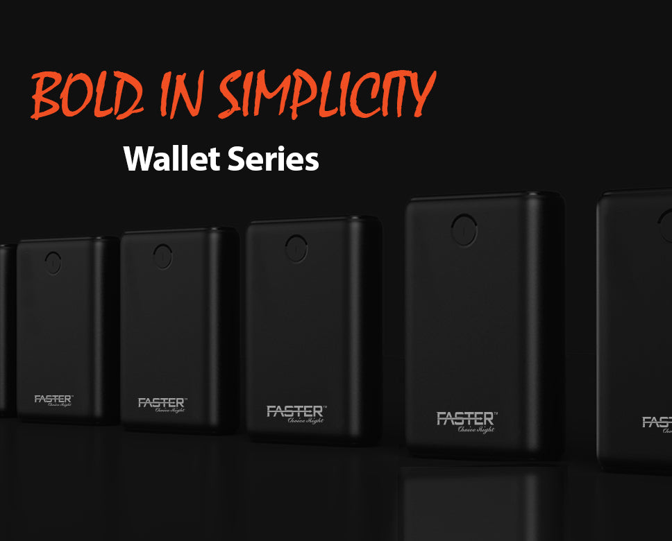 Compact Power, Smart Display: FASTER J12 Wallet Series Mini Power Bank 10000mAh