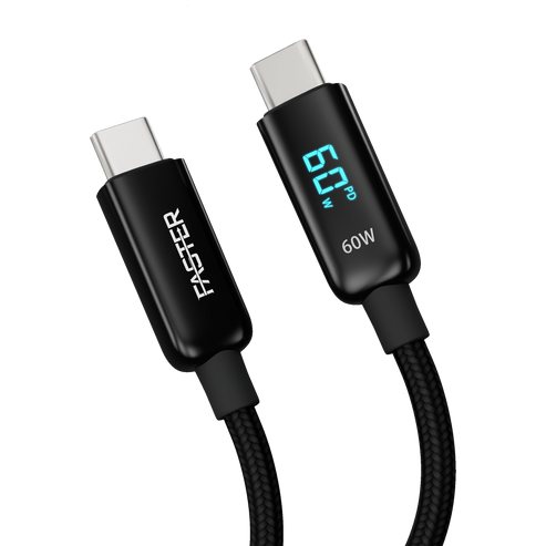 High-Speed Connectivity: FASTER 60W USB-C to USB-C Digital Data Cable