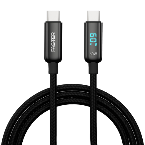 High-Speed Connectivity: FASTER 60W USB-C to USB-C Digital Data Cable
