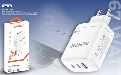 High-Speed Power Delivery: FASTER PD-67W Fast Charger