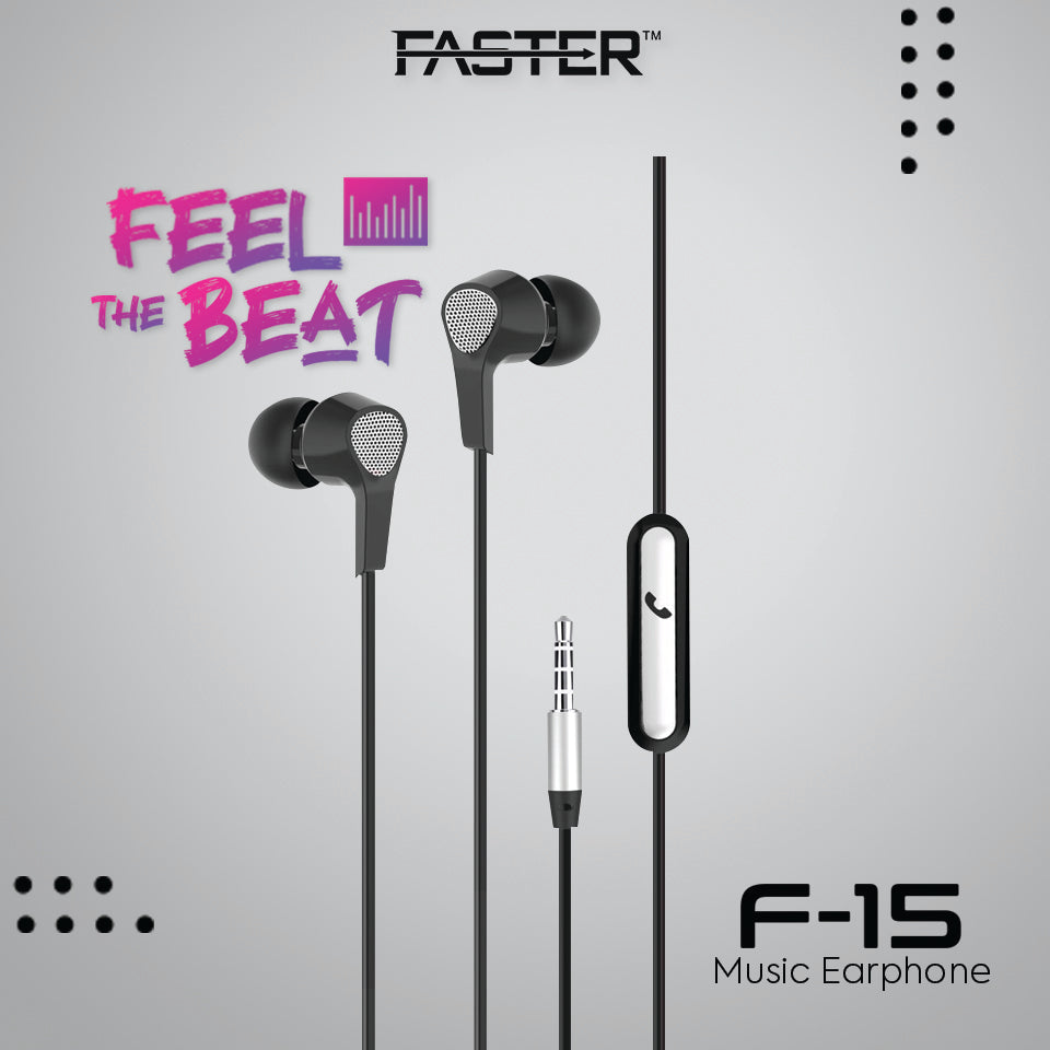PACK OF 3 FASTER F15 UNIVERSAL MUSIC HANDSFREE