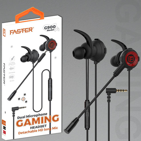 Double the Gaming Power: FASTER G900 Dual Gaming Headset with Detachable HD Long Mic