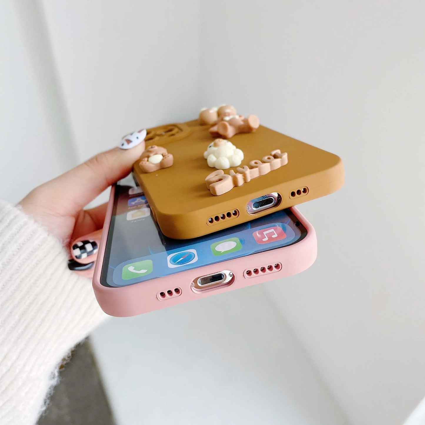Trendy 3D Bears Phone Cases: Soft Silicon Back Covers for iPhone