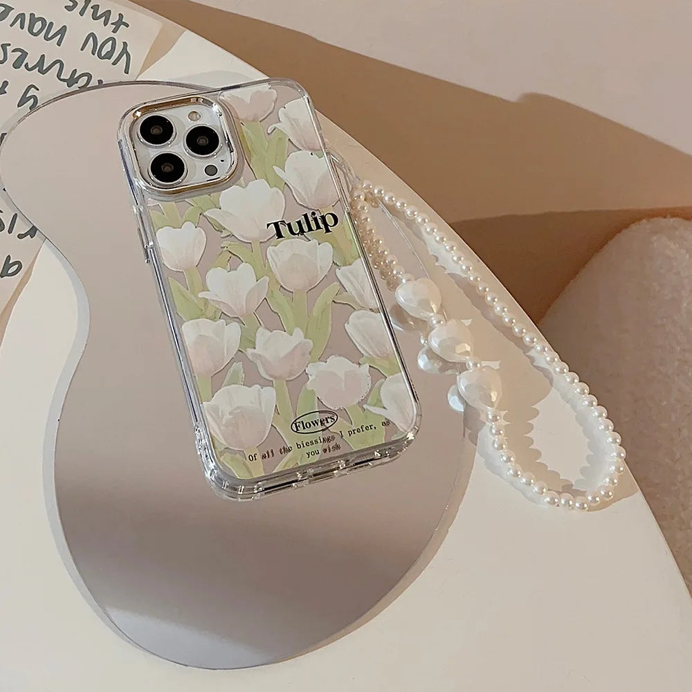 Tulips Lovely Flowers Love Pendant Phone Case For IPhone