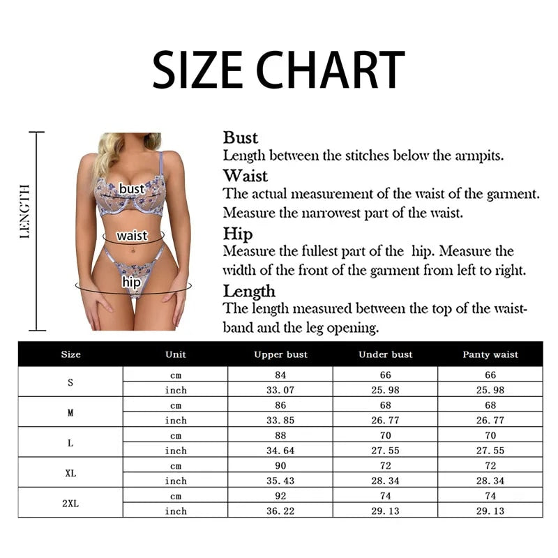Sexy Lingerie Fancy Lace Set Woman 2 Pieces Transparent Women's Underwear Embroidery Erotic Beautiful Bra And Panty Set