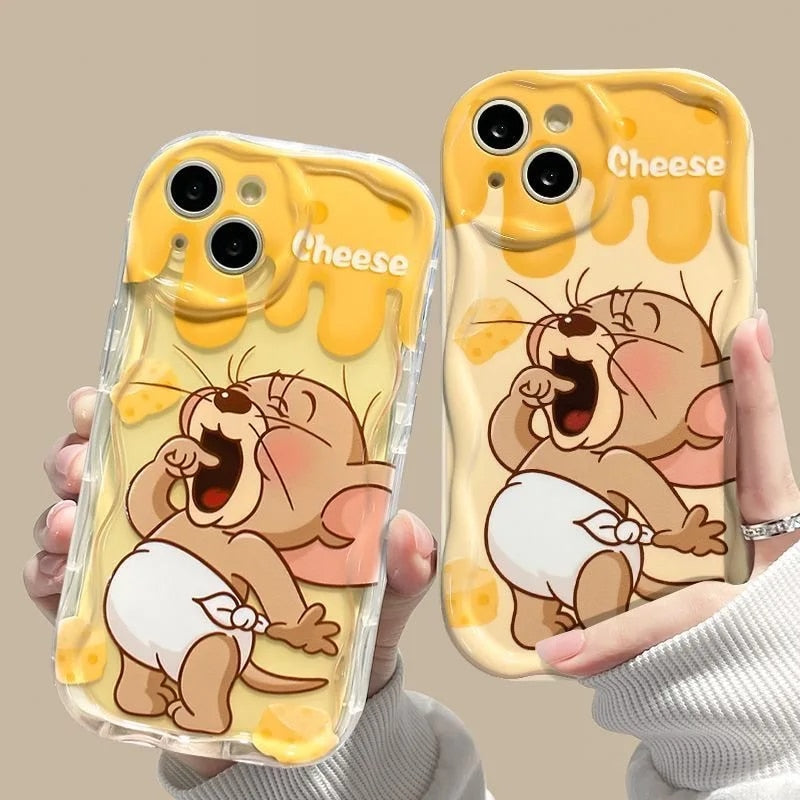 Adorable Jerry Baby Cheese Cartoon Ocean Vibe TPU Soft Phone Cover for iPhone