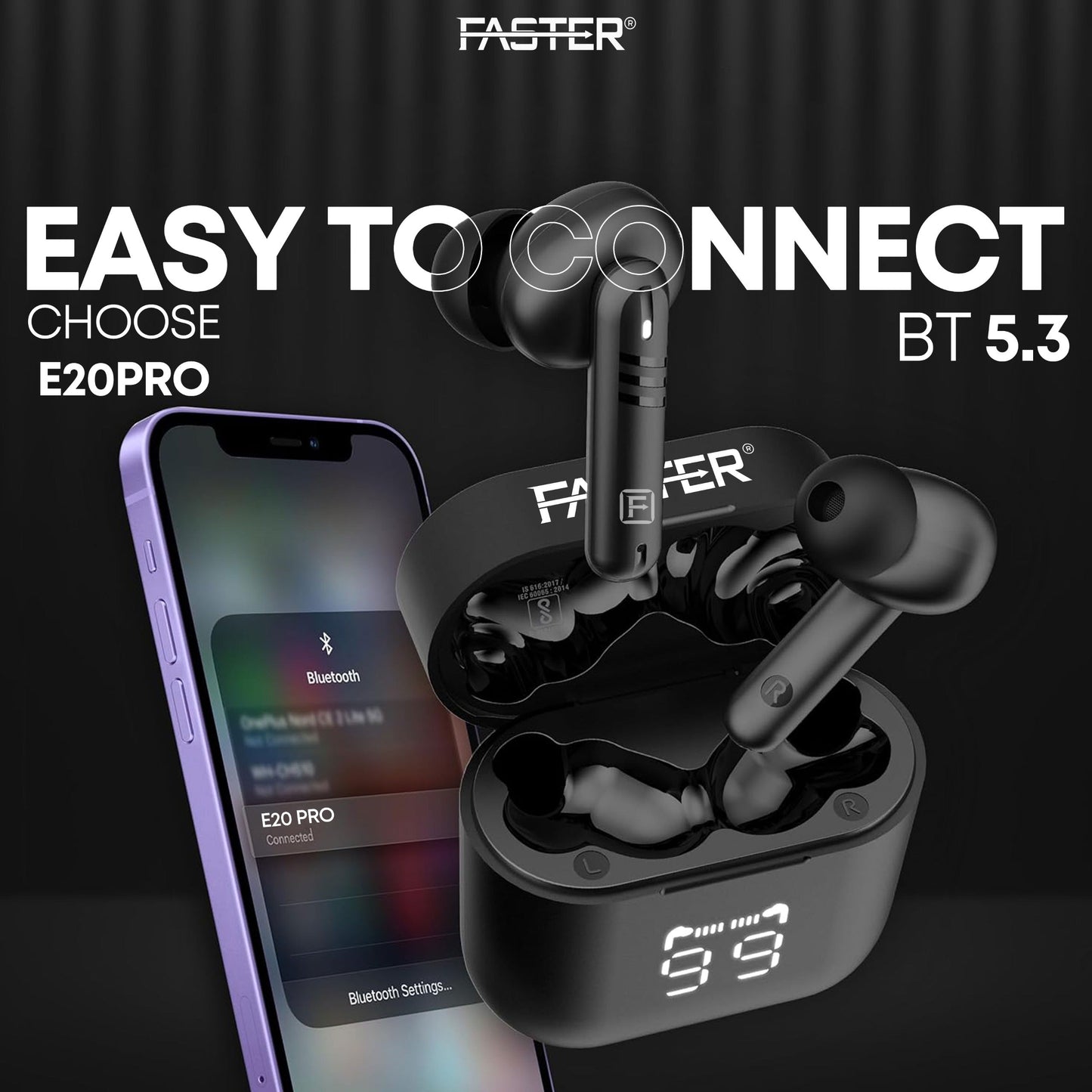 Pro-Level Audio, Wireless Convenience: FASTER E20 Pro ENC Wireless Earbuds