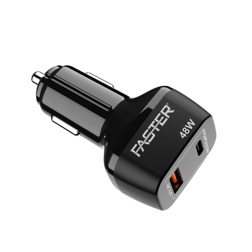 FASTER C7-PD 48W Fast Car Charger PD2.0, PD3.0 & PPS QC 4.0A Supported